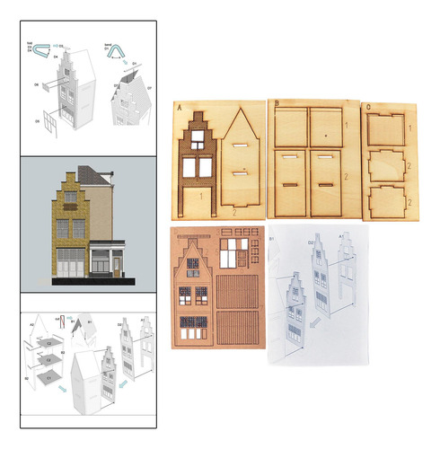 1/87 Conjunto De Modelo De Construção Casa Arquitetura