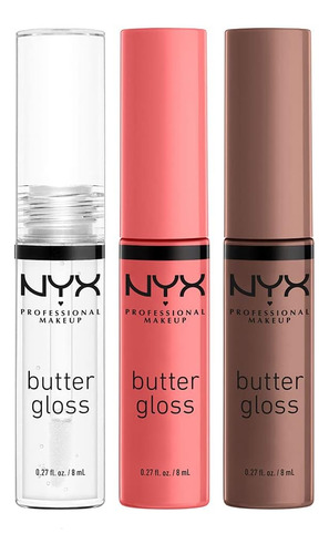 Nyx Professional Makeup Trío De Labios Butter Gloss, Set De