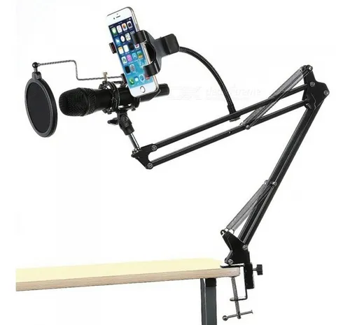 comprar Rack Para Micrófono Grabación Escritorio Ajustable Portacel