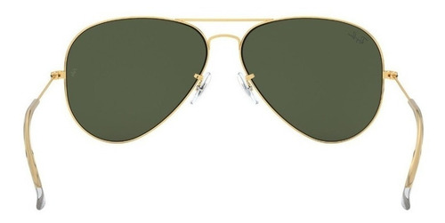 Anteojos de sol Ray-Ban Aviator Classic Standard con marco de metal color polished gold, lente green de cristal clásica, varilla polished gold de metal - RB3025
