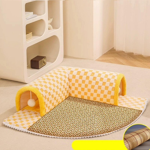 Cama Túnel Para Gatos, Centro De Juegos, Túnel Xl Amarillo