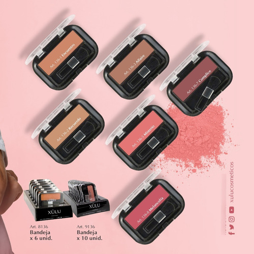 Imagen 3 de 5 de Maquillaje Rubor Compacto Xúlu Cosméticos Z136