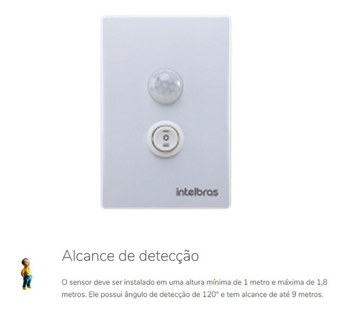 Imagem 5 de 6 de Esp 180 E+ Sensor De Presença Para Iluminação - Intelbras