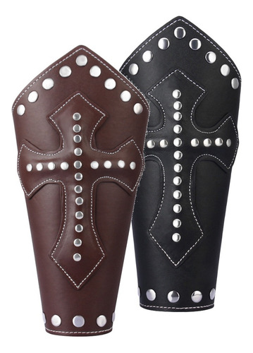 S Brazales Medieval Vendaje Steampunk Cuero Pu Con Remaches