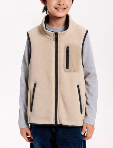 Chaqueta Sin Mangas Chaleco Polar Con Cremallera Niños