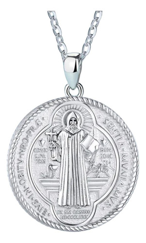 Collar O Medalla De San Benito. Plata 0.925. Único