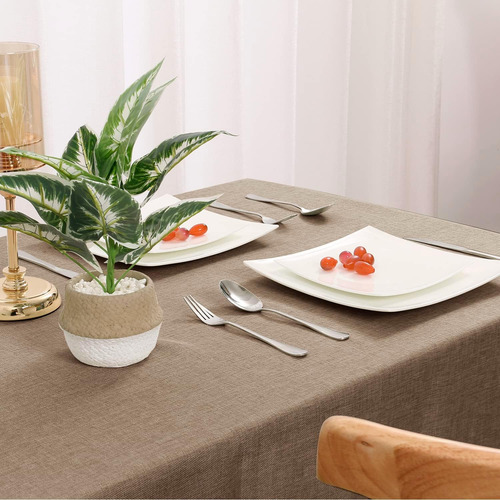 Mantel Rectangular De Lino Sintético - Mantel Lavable Resist