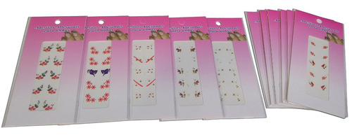 Kit 12 Cartelas De Adesivo Para Unha, Manicure, Variados