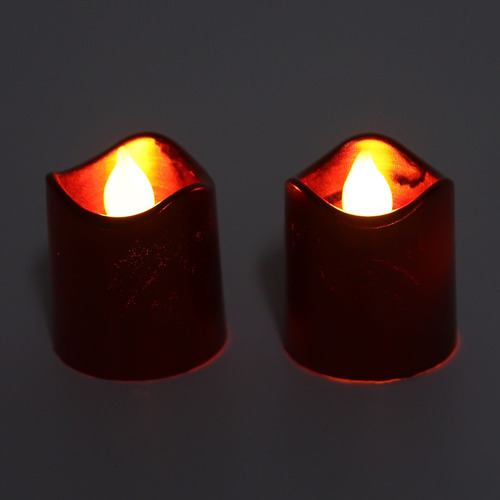 Lámpara De Vela Led Roja De 12 Piezas, Luz Cálida, Electróni