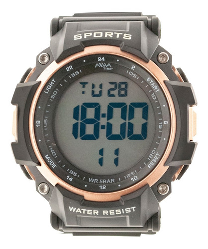 Imagen 2 de 7 de Reloj Hombre Aiwa Cronografo Deportivo Luz Sumergible 51-54