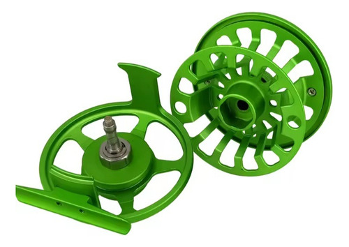 Reel De Pesca Con Mosca Aventik Flk 5l7 Green + Spool Extra Flk 5/7 Green + Spool Derecho/izquierdo