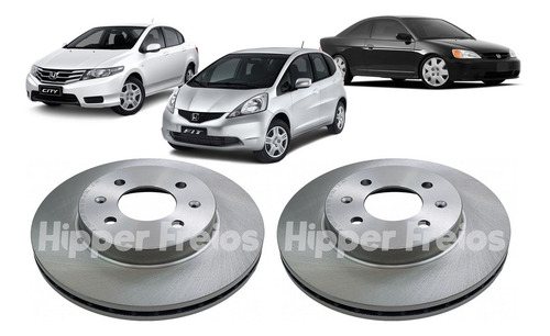 Imagem 3 de 6 de Par Disco Freio Dianteiro Honda Civic