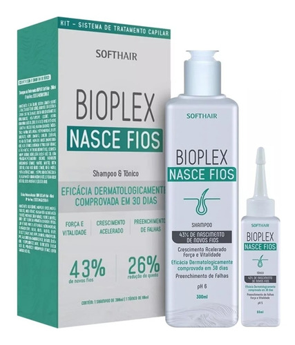Kit Bioplex Nasce Fios Shampoo 300ml Tonico 60ml O Melhor