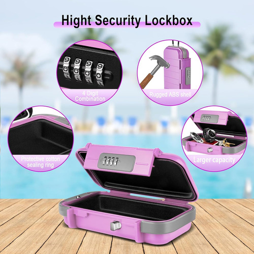 Caja De Seguridad Portátil Playa, Pequeña Combinació...