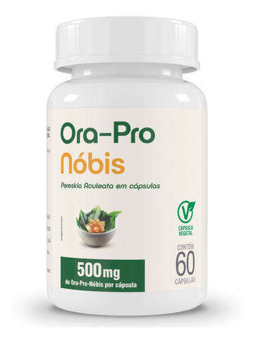 Ora Pro-nóbis Pereskia Apisnutri 500mg 60 Cápsulas. Sabor Without flavor
