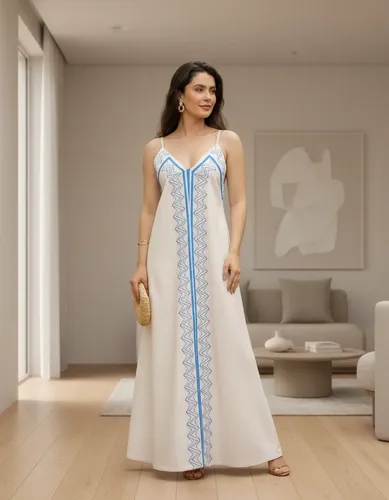 Vestido Longo Casual Chic Estampado Com Decote V We-ves-007