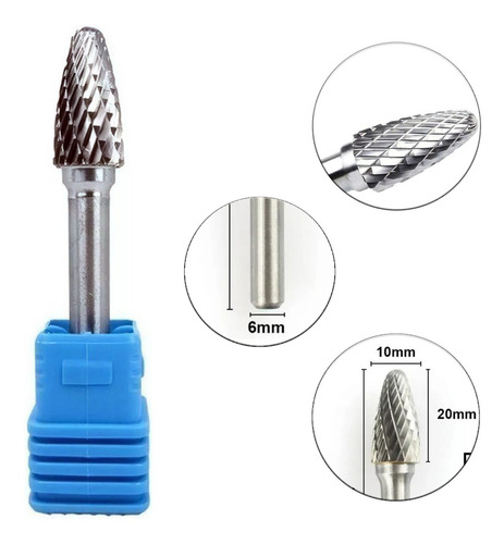 Kit 3 Lima Metal Duro 10mm X 20 Haste 1/4 Corte Duplo Innov