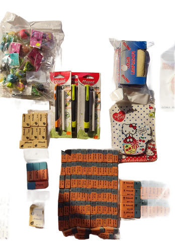 Pack De Gomas Escolares Con 220 Piezas Multicolor (Usado)