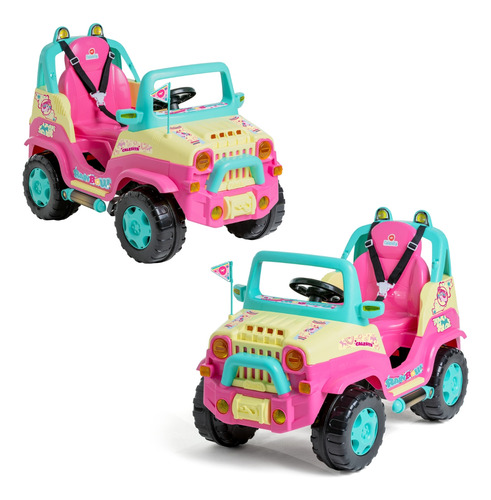 Carrinho De Passeio Infantil Diipi Rainbow Rosa C/empurrador
