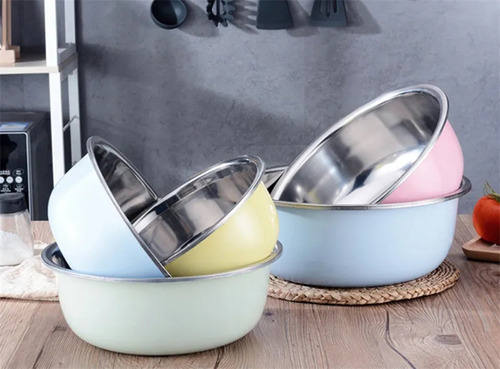 X3 Bowl Metalico Ensaladera Posillo Bowl Ensalada Bowls 18cm Naranja