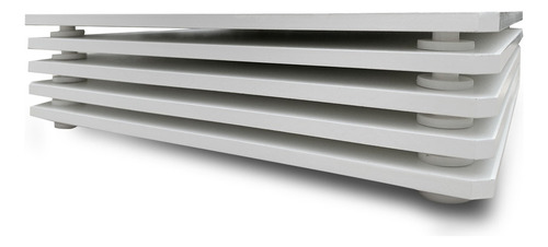 Tabuleiro Tábua Mdf 6mm 15x15cm Quadrado Com Pé Para Bolo Cor Branco