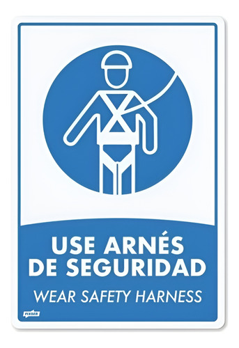 Señal Uso Obligatorio Arnés 22 X 15 Cm !!!!!!!!!!