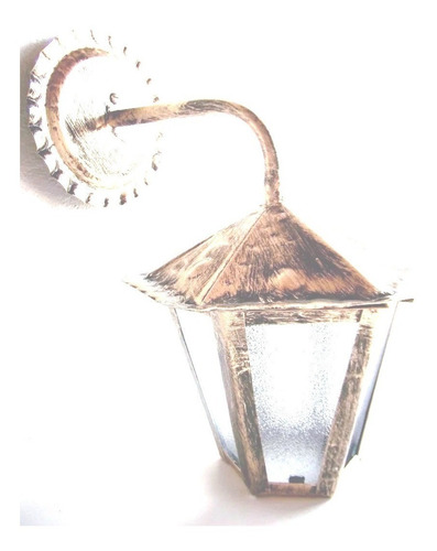 4 Lanterna Arandela Rústica Ouro Velho Braço Lustre Parede
