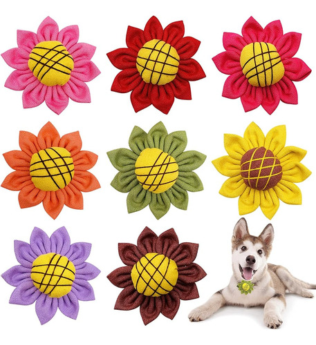 Jpgdn 8pcs Perros Collar Flores Lazos Grandes Encantos Acces