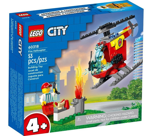 Imagen 1 de 6 de Lego® City - Helicóptero De Bomberos (60318)