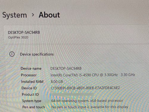 Cpu Dell Optiplex 3020 Intel Core I5-4ta Sku 1622 (Usado)