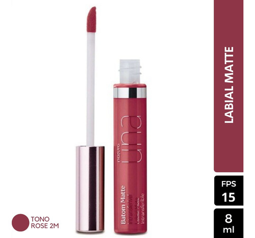 Labial Matte Intransferible Tono Rose 2m Natura Una Original