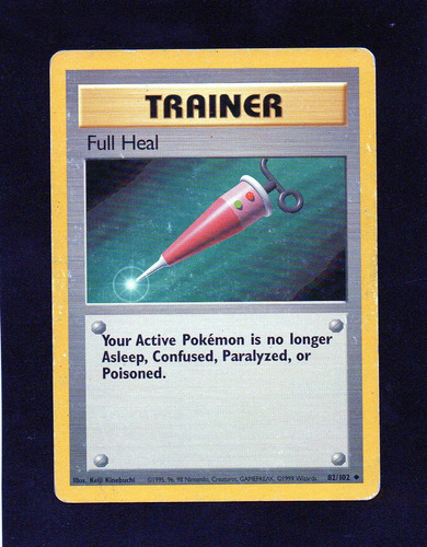 Carta Pokemon Tcg. Trainer Full Heal 82/102. Exelente Mira!!