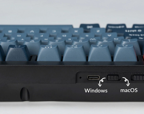 Teclado Mecanico Keychron V1 Max Qmk (v1md4) 75% , 84 Keys, Full Ensamble , Rgb , Knob , Hotswap , Bluetooth / 2.4ghz / Cableado , Switch Gateron Jupiter Banana , Ingles Us , Color Negro Carbon