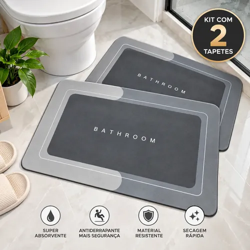 Kit 2 Tapete Box Antiderrapante Super Absorvente Mágico - R$ 27