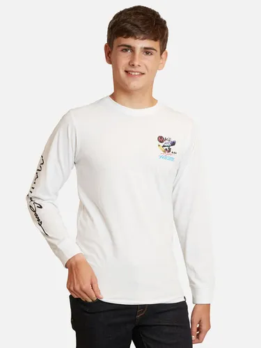 Polera Shark Vintage Logo Blanco Infantil Maui And Sons