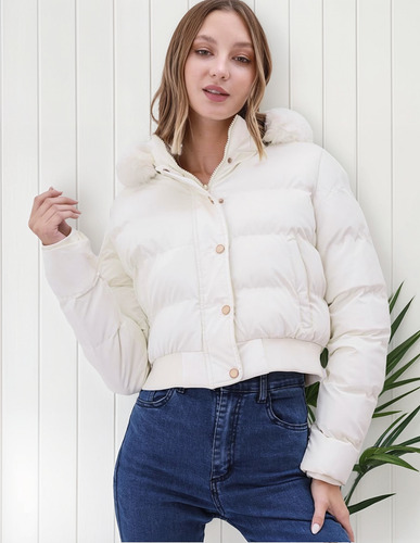 Campera Puffer Abrigada Corta Peluchito