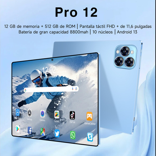 Tablet Pro12 12gb512gb Ram Android 13 Sim Tablet Con Teclado