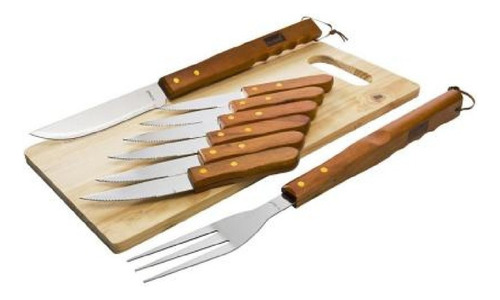 Kit De Herramientas Para Asado 8 Piezas Con Tabla Mr Beef