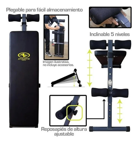 Banco Inclinado Para Abdominales Athletic Works Negro