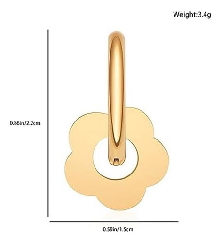 Pendientes Tipo Argolla Con Forma De Flor Plikin, Pendientes