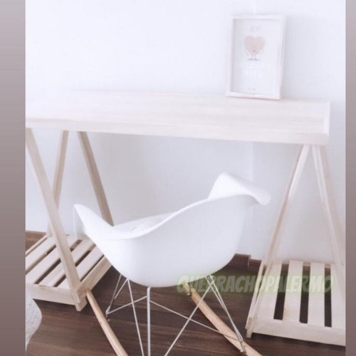 Imagen 8 de 10 de Mesa De Trabajo Escritorio De Caballetes En Madera 50x120cm