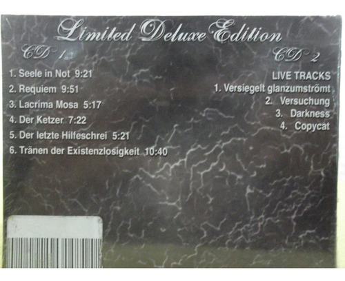 Cd De Lacrimosa Álbum Angst Edición Limitada De Lujo Doble (Usado)