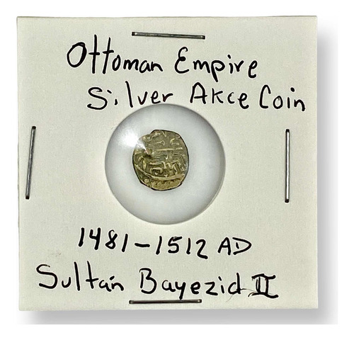 Antigua Moneda Plata Akce Del Imperio Otomano 1481-1512 D C (Usado)