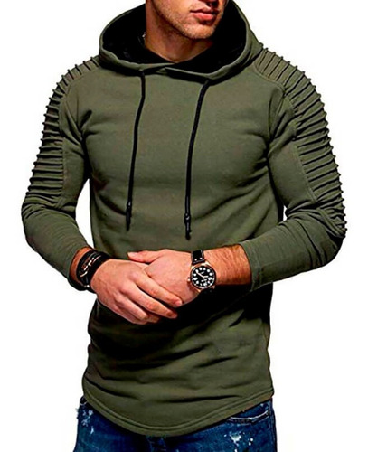 Campera Buzo Hombre Hoodies Capucha Slim Fit Kanguro A21