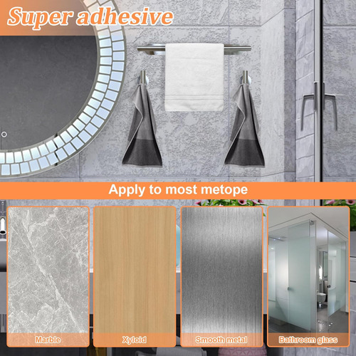 Juego De 9 Pizas De Accesorios De Baño Adhesis De Niquel Cep