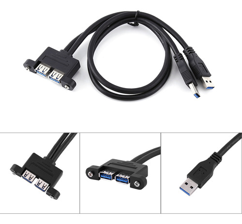 Cable De Doble Extensión Combinado Usb 3.0 A Hembra