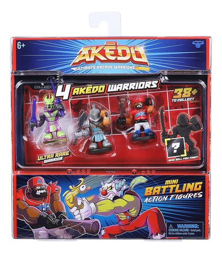 Set Figuras Akedo X4 Warriors Mini Batteling Combate
