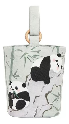 Bolsas Vintage Con Estampado De Panda Con Anillo