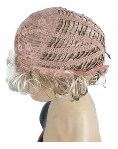 Peluca Rubia Ontemily, Corte Corto Con Ondas Elegantes