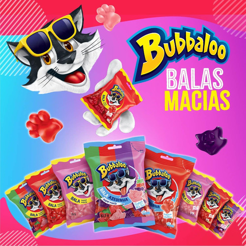 Kit C/ 2 Mondelez Bala Bubba Morango 75g